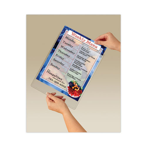 Image of Scotch Display Pocket, Removable Interlocking Fasteners, Plastic, 8.5 x 11, Clear