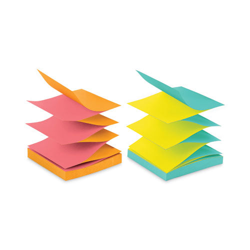 Image of Post-it® Dispenser Notes Original Pop-up Refill, Poptimistic Collection Alternating-Color Value Pack, 3" x 3", 100 Sheets/Pad, 12 Pads/Pack