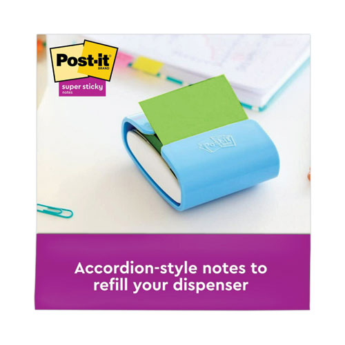 Image of Post-it® Dispenser Notes Super Sticky Pop-up 3 x 3 Note Refill, 3" x 3", Playful Primaries Collection Colors, 90 Sheets/Pad, 6 Pads/Pack