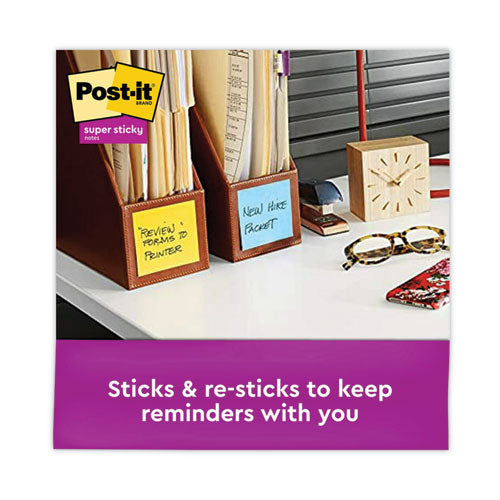 Image of Post-it® Dispenser Notes Super Sticky Pop-up 3 x 3 Note Refill, 3" x 3", Playful Primaries Collection Colors, 90 Sheets/Pad, 10 Pads/Pack