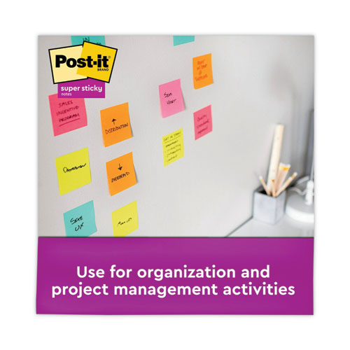 Image of Post-it® Dispenser Notes Super Sticky Pop-up 3 x 3 Note Refill, 3" x 3", Playful Primaries Collection Colors, 90 Sheets/Pad, 10 Pads/Pack