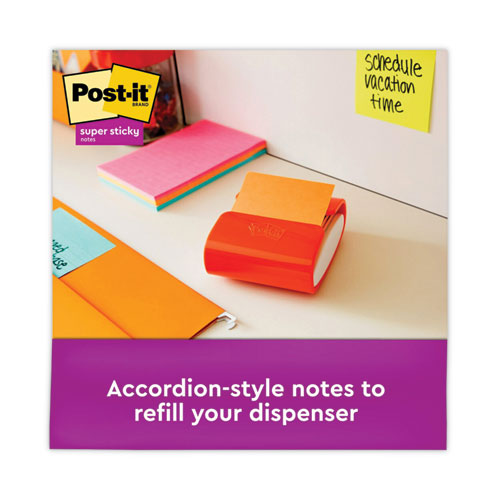 Image of Post-it® Dispenser Notes Super Sticky Pop-up 3 x 3 Note Refill, 3" x 3", Energy Boost Collection Colors, 90 Sheets/Pad, 10 Pads/Pack