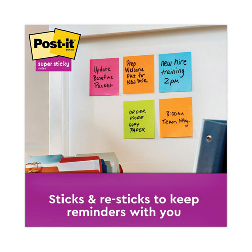 Image of Post-it® Dispenser Notes Super Sticky Pop-up 3 x 3 Note Refill, 3" x 3", Energy Boost Collection Colors, 90 Sheets/Pad, 10 Pads/Pack
