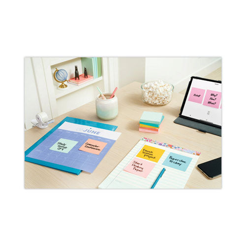 Image of Post-it® Dispenser Notes Original Pop-up Refill Value Pack, 3" x 3", Beachside Cafe Collection Colors, 100 Sheets/Pad, 12 Pads/Pack