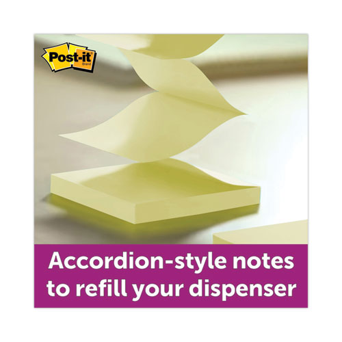 Image of Post-it® Dispenser Notes Super Sticky Pop-up 3 x 3 Note Refill, 3" x 3", Canary Yellow, 90 Sheets/Pad, 12 Pads/Pack