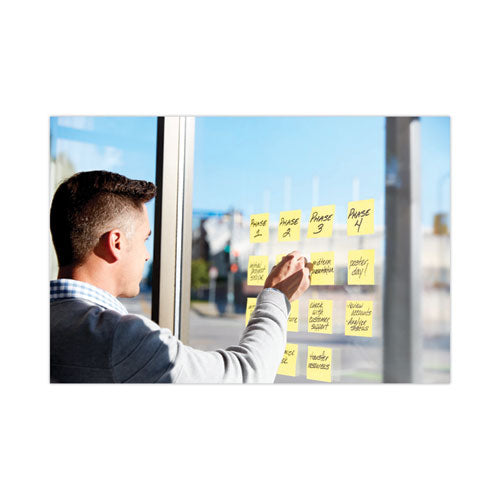Image of Post-it® Dispenser Notes Super Sticky Pop-up 3 x 3 Note Refill, 3" x 3", Canary Yellow, 90 Sheets/Pad, 12 Pads/Pack