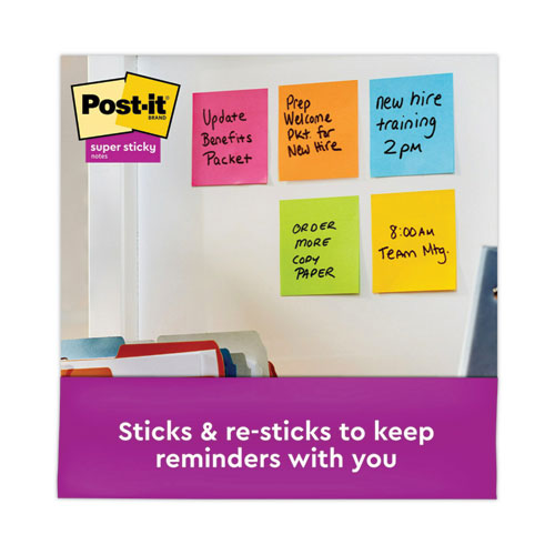 Image of Post-it® Dispenser Notes Super Sticky Pop-up 3 x 3 Note Refill, 3" x 3", Energy Boost Collection Colors, 90 Sheets/Pad, 18 Pads/Pack