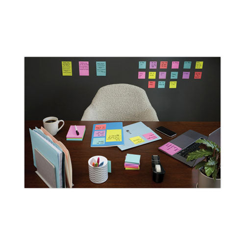 Image of Post-it® Dispenser Notes Super Sticky Pop-up 3 x 3 Note Refill Cabinet Pack, 3" x 3", Supernova Neons Collection Colors, 100 Sheets/Pad, 18 Pads/Pack