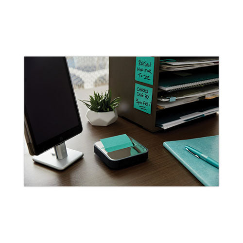 Image of Post-it® Pop-up Notes Super Sticky Steel Top Dispenser, For 3 x 3 Pads, Black/Steel