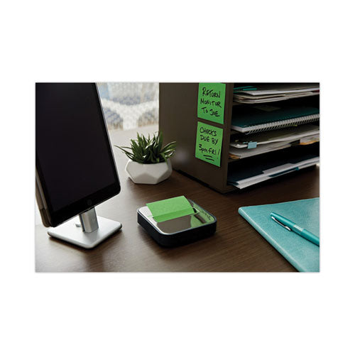 Image of Post-it® Pop-up Notes Super Sticky Steel Top Dispenser, For 3 x 3 Pads, Black/Steel