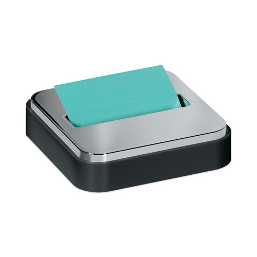 Image of Post-it® Pop-up Notes Super Sticky Steel Top Dispenser, For 3 x 3 Pads, Black/Steel