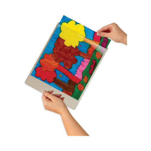 Image of Scotch Display Pocket, Removable Interlocking Fasteners, Plastic, 8.5 x 11, Clear