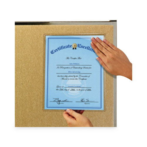 Image of Scotch Display Pocket, Removable Interlocking Fasteners, Plastic, 8.5 x 11, Clear