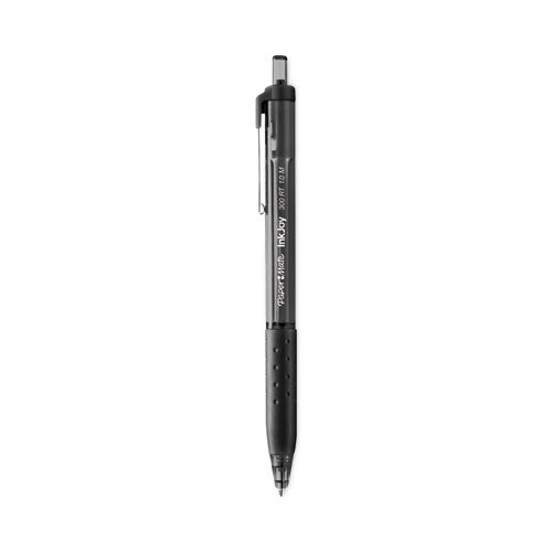 Image of Paper Mate® InkJoy 300 RT Ballpoint Pen, Retractable, Medium 1 mm, Black Ink, Black Barrel, 24/Pack