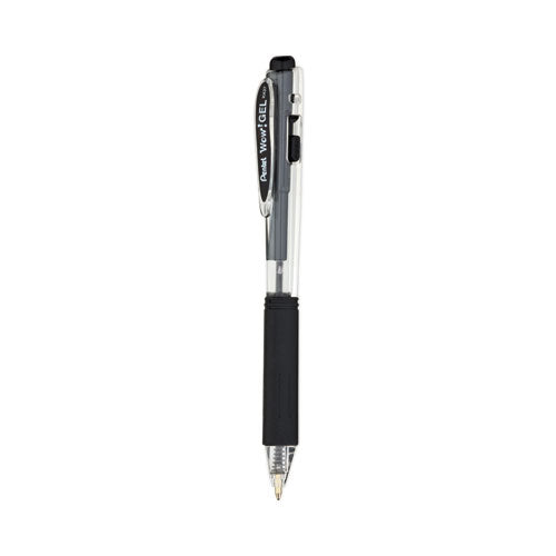Image of Pentel® WOW! Gel Pen, Retractable, Medium 0.7 mm, Black Ink, Clear/Black Barrel, 24/Pack