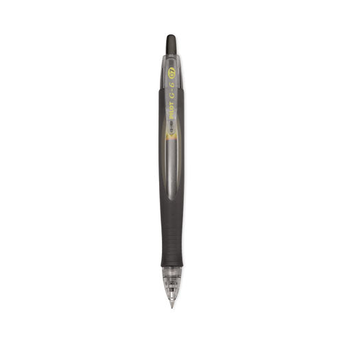 Image of Pilot® G6 Gel Pen, Retractable, Fine 0.7 Mm, Black Ink, Black Barrel