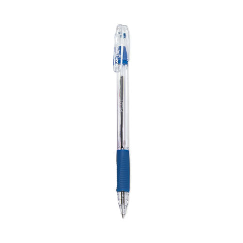 Image of Pilot® EasyTouch Ballpoint Pen, Stick, Fine 0.7 mm, Blue Ink, Clear/Blue Barrel, Dozen