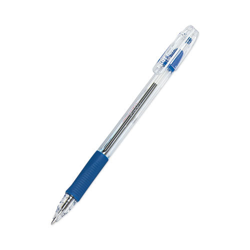 Image of Pilot® EasyTouch Ballpoint Pen, Stick, Medium 1 mm, Blue Ink, Clear/Blue Barrel, Dozen