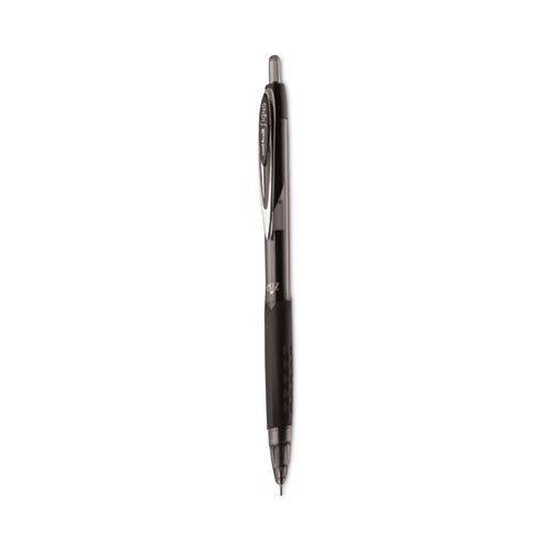 Image of uniball® Signo 207 Needle Point Gel Pen, Retractable, Medium 0.7 mm, Black Ink, Smoke/Black Barrel, 4/Pack