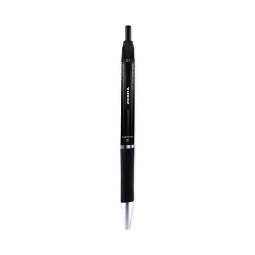 Image of Zebra® Sarasa Dry Gel X1 Gel Pen, Retractable, Medium 0.7 mm, Black Ink, Black Barrel, 12/Pack