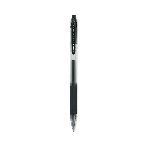 Image of Zebra® Sarasa Dry Gel X20 Gel Pen, Retractable, Bold 1 mm, Black Ink, Clear/Black Barrel, 12/Pack