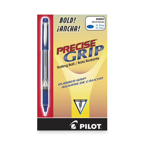 Image of Pilot® Precise Grip Rollerball Pen, Stick, Bold 1 mm, Blue Ink, Blue Barrel