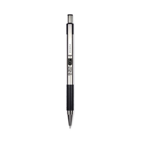 Image of Zebra® G-301 Gel Pen, Retractable, Medium 0.7 Mm, Black Ink, Stainless Steel/black Barrel