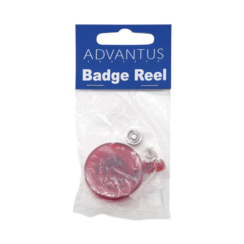 Image of Advantus Translucent Retractable ID Card Reel, 30" Extension, Red, 12/Pack