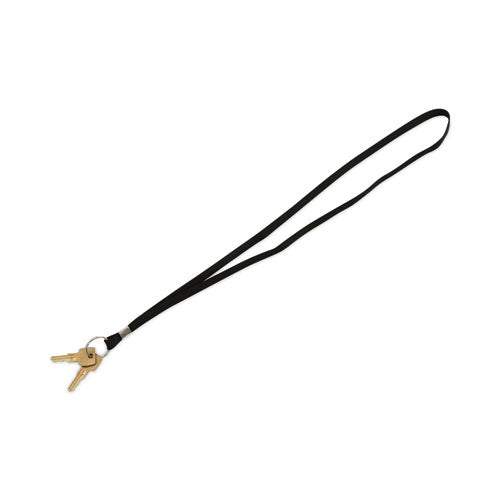 Image of Advantus Deluxe Lanyards, Metal Ring Fastener, 36" Long, Black, 24/Box