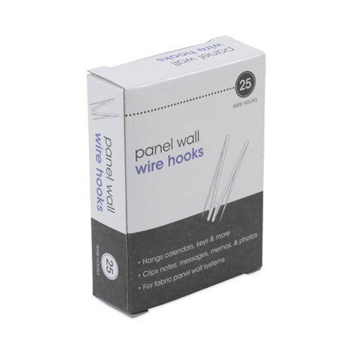 Image of Advantus Panel Wall Wire Hooks, Silver, 25 Hooks/pack