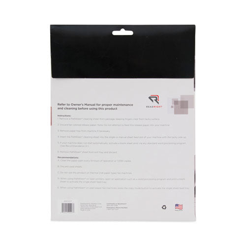 Image of Read Right® PathKleen Sheets, 8.5 x 11, 10/Pack