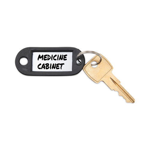Image of Advantus Key Tags Label Window, 0.88 X 0.19 X 2, Black, 6/pack