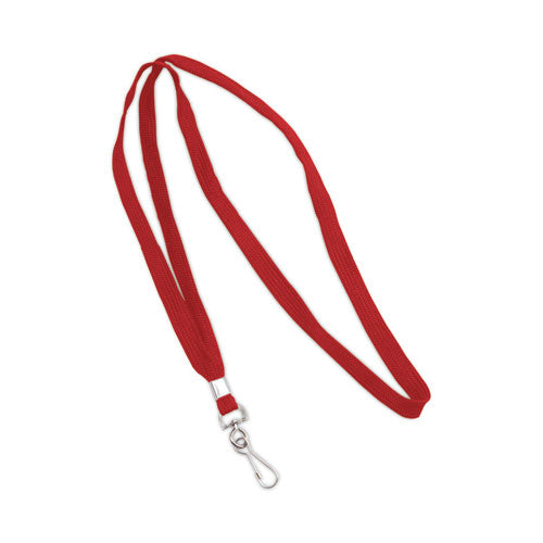 Image of Advantus Deluxe Lanyards, Metal J-Hook Fastener, 36" Long, Red, 24/Box