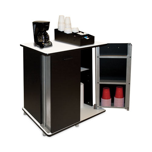 Image of Vertiflex® Refreshment Stand, Engineered Wood, 9 Shelves, 29.5" x 21" x 33", White/Black