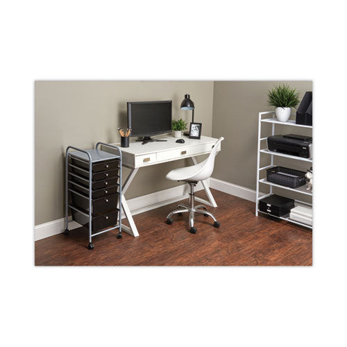 Image of Advantus Portable Drawer Organizer, Metal, 1 Shelf, 6 Drawers, 13" x 15.38" x 32.13", Matte Gray/Smoke