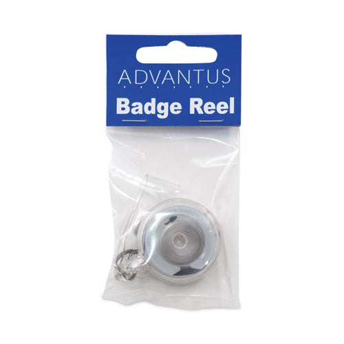 Image of Advantus Translucent Retractable ID Card Reel, 30" Extension, Clear, 12/Pack