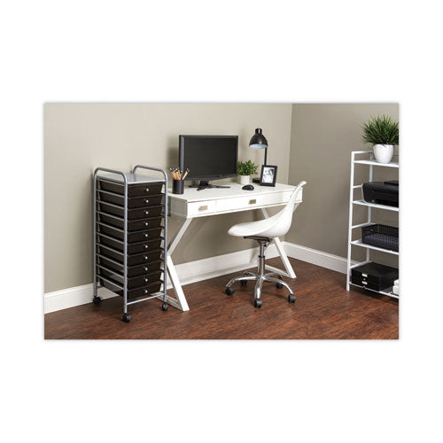 Image of Advantus Portable Drawer Organizer, Metal, 1 Shelf, 10 Drawers, 13" x 15.38" x 37.75", Matte Gray/Smoke