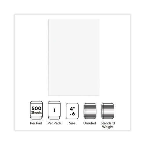 Image of Universal® Loose White Memo Sheets, 4 X 6, Unruled, Plain White, 500/pack