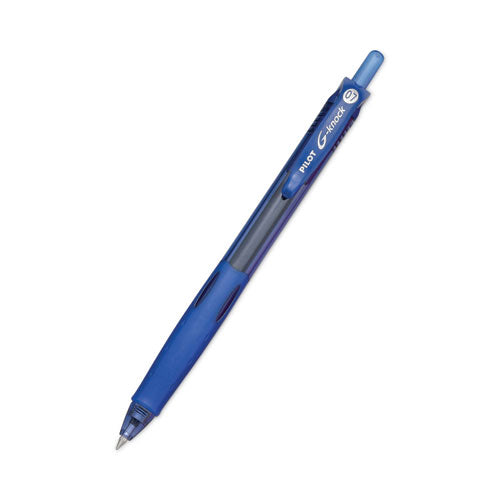 Image of Pilot® G-Knock BeGreen Gel Pen, Retractable, Fine 0.7 mm, Blue Ink, Translucent Blue/Blue Barrel, Dozen