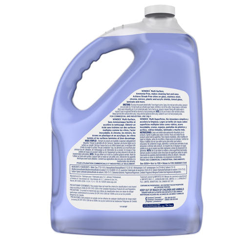 Image of Windex® Non-Ammoniated Glass/multi Surface Cleaner, Pleasant Scent, 128 Oz Bottle, 4/ct