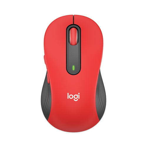 Image of Logitech® Signature M650 Wireless Mouse, Large, 2.4 GHz Frequency, 33 ft Wireless Range, Right Hand Use, Red