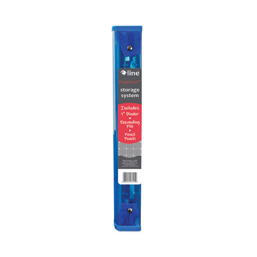 Image of C-Line® Zippered Binder with Expanding File, 2" Expansion, 7 Sections, Zipper Closure, 1/6-Cut Tabs, Letter Size, Bright Blue