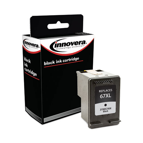 Image of Innovera® Remanufactured Black Ink, Replacement for 67XL (3YM57AN), 240 Page-Yield
