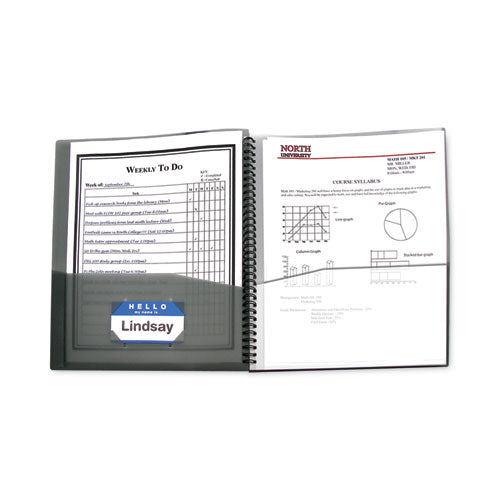 Image of C-Line® Eight-Pocket Portfolio, Polypropylene, 8.5 X 11, Smoke/smoke