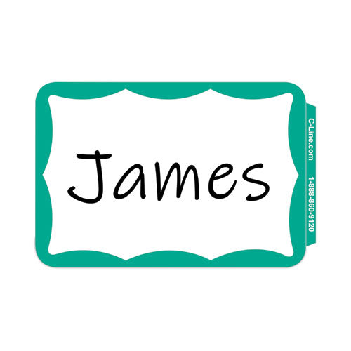 Image of C-Line® Self-Adhesive Name Badges, 3.5 X 2.25, Green, 100/box