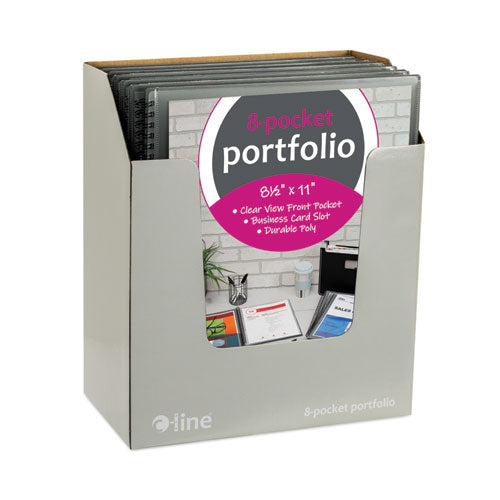 Image of C-Line® Eight-Pocket Portfolio, Polypropylene, 8.5 X 11, Smoke/smoke