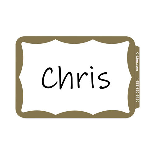 Image of C-Line® Self-Adhesive Name Badges, 3.5 X 2.25, Gold, 100/box