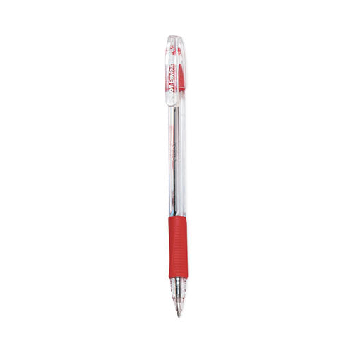 Image of Pilot® EasyTouch Ballpoint Pen, Stick, Medium 1 mm, Red Ink, Clear/Red Barrel, Dozen