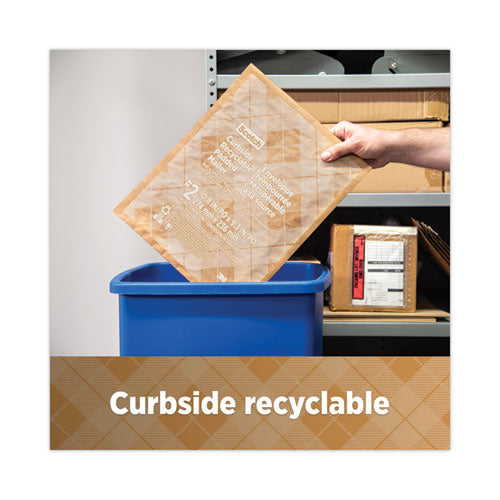 Image of Scotch Curbside Recyclable Padded Mailer, #0, Bubble Cushion, Self-Adhesive Closure, 7 x 11.25, Natural Kraft, 100/Carton