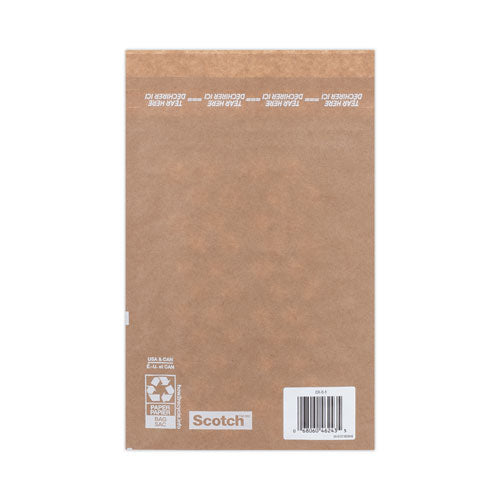 Image of Scotch Curbside Recyclable Padded Mailer, #0, Bubble Cushion, Self-Adhesive Closure, 7 x 11.25, Natural Kraft, 100/Carton